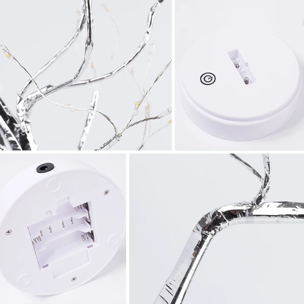 

1 PC USB Fire Tree Light Copper Wire Table Lamps LED Night Light For Home Bedroom Wedding Party Bar Christmas Decoration #