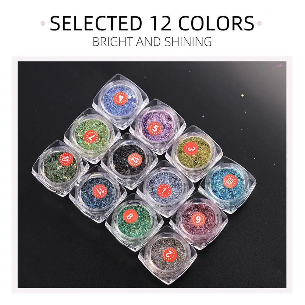 1 коробка лазерная блестящая 3D блестка для ногтей Лазерная макияж глаз яркое
