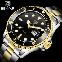 benyar top brand luxury fashion diving watch mens 30m waterproof automatic date sports watch mens quartz watch reloj hombre