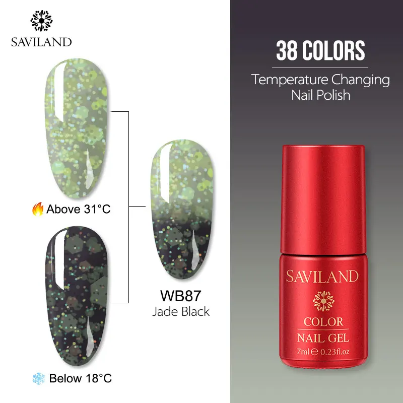 7ml WB87 Saviland 7 мл Тепловая температура изменение УФ-гель для ногтей изменение настроения Хамелеон Гель лак для ногтей цветной гель лак - Цвет: 7ml WB87