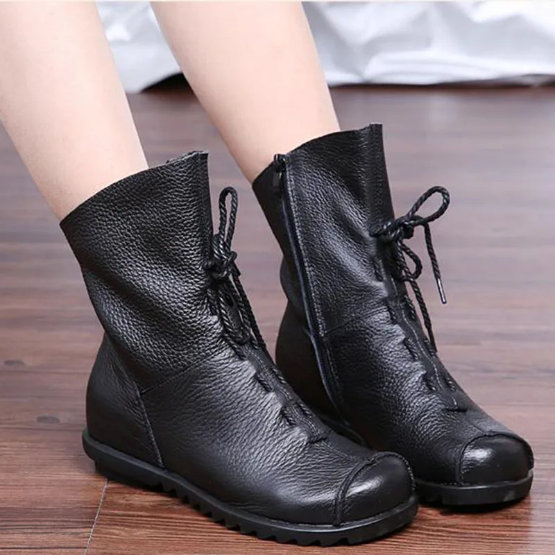 CEVABULE/2021 женские зимние ботинки ручной работы из натуральной кожи Ботинки в