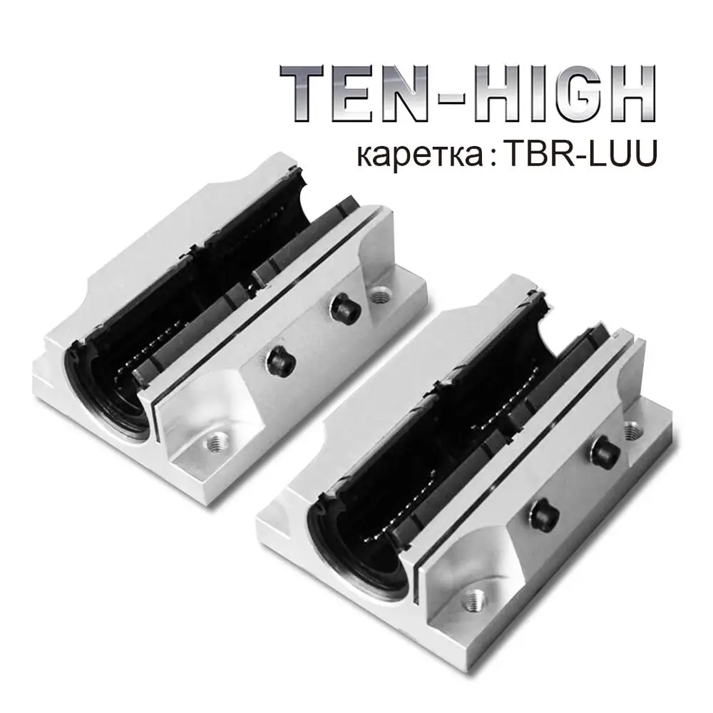Линейный направляющий блок с рельсом Ten-high TBR20 1PCS 12 мм и 2PCS TBR20UU/LUU для запчастей фрезерных станков CNC с бесплатной доставкой.