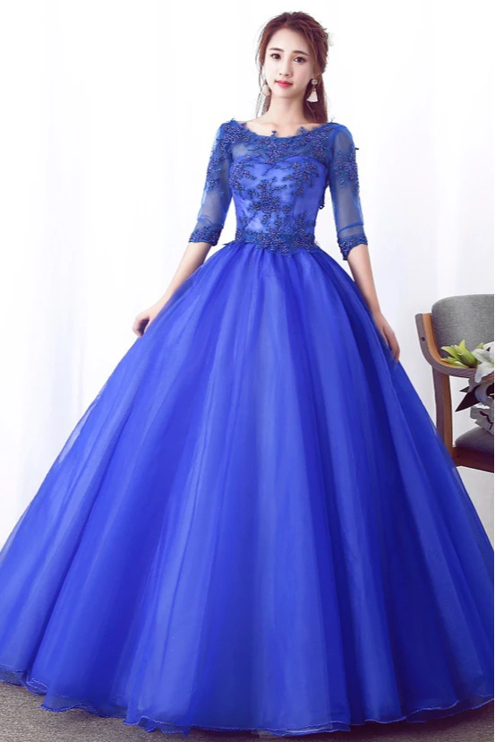 

Elegant Vestidos De 15 Anos Royal Blue / Orange Quinceanera Dresses Party Prom Gowns Vestido De Quinceanera