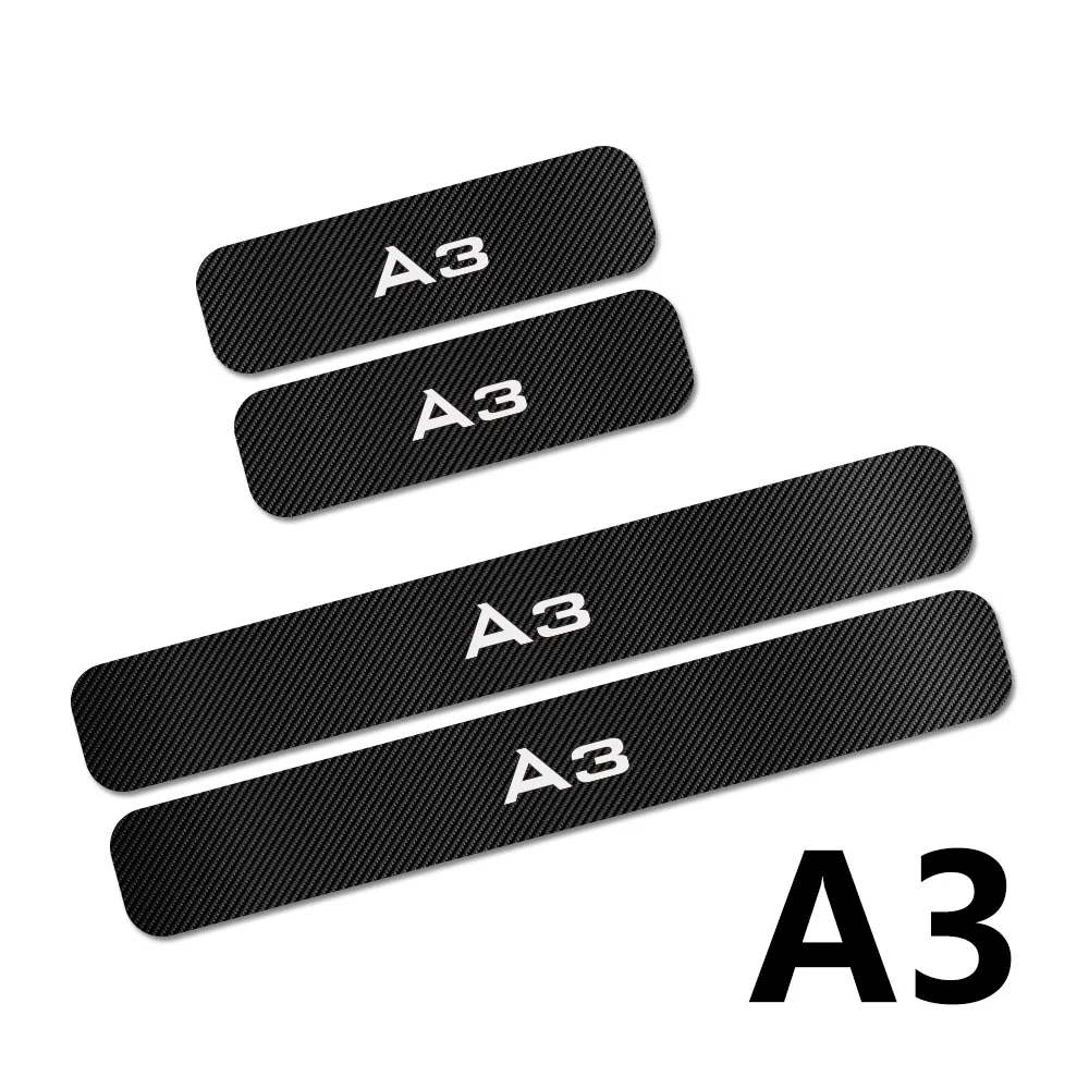 A3 Автомобильные накладки на пороги Стикеры для Audi A4 B5 B6 B7 B8 B9 A3 8P 8V 8L A5 A6 C6 C5 C7 A1 A7 A8 Q2 Q3 Q5 Q7 RS3 RS4 RS5 RS6 TT аксессуары - Название цвета: A3