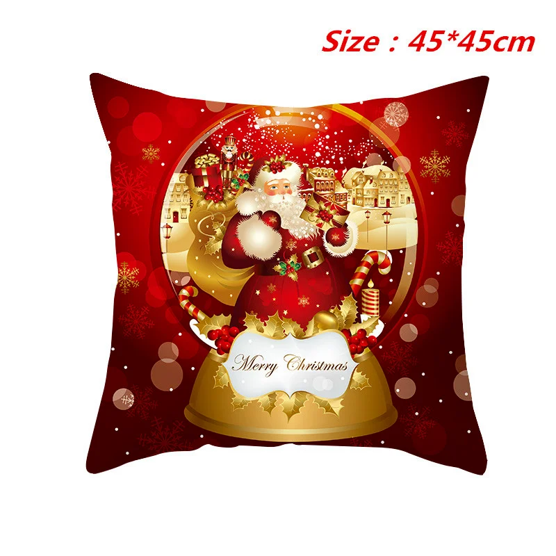 

Christmas Ornaments Happy New Year 2022 Merry Christmas Decorations for Home Navidad Natal Home Decor Cushion Cover 45x45cm.