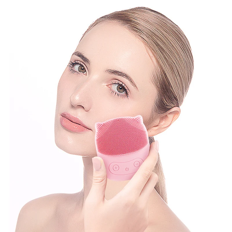 Электрическая Очищающая щетка для лица звуковое Силиконовое очищающее средство