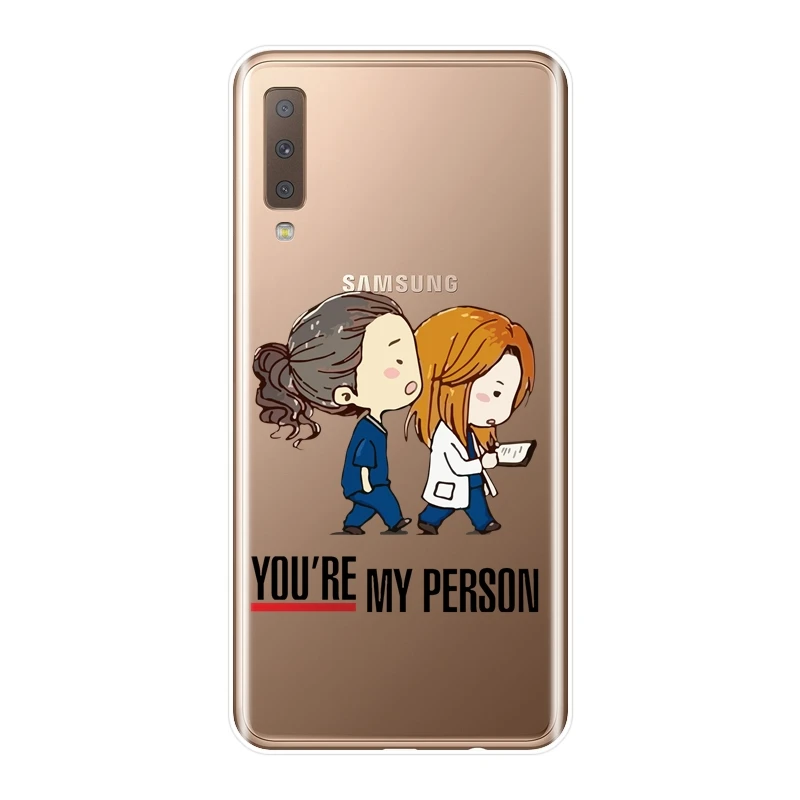 ТПУ задняя крышка для Samsung Galaxy A3 A5 A7 2016 2017 серый анатомический силиконовый чехол