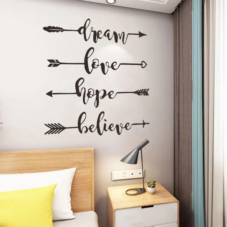 

Настенная Наклейка Dream Love Hope Believe, Вдохновляющие офисные обои, украшение для гостиной, спальни, домашний декор, художественные фрески