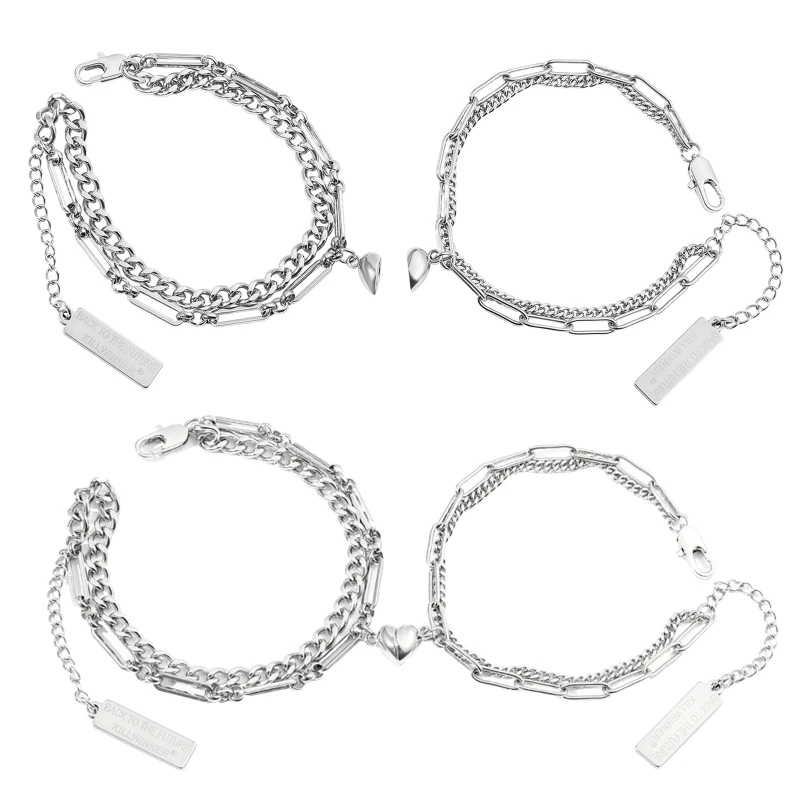 F2TD магнитные очаровательные браслеты для пар звеньевой браслет I Love You Forever женщин