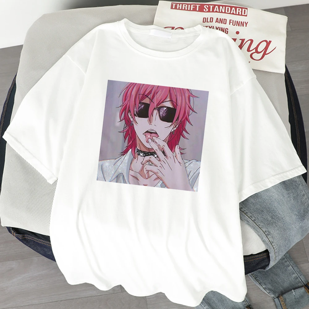

Women T-shirts Oversized with T-shirt Japanese Anime Yarichin B Club Aesthetics Short Sleeve Harajuku Kawaii Tops Female Tees
