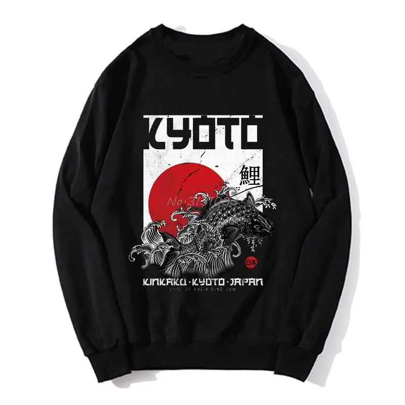 

Kyoto Koi Fish Japan Flag Anime Hoodie Men Fleece Sweatshirt Unisex Hoodie Spring Autumn Sweater Streetwear