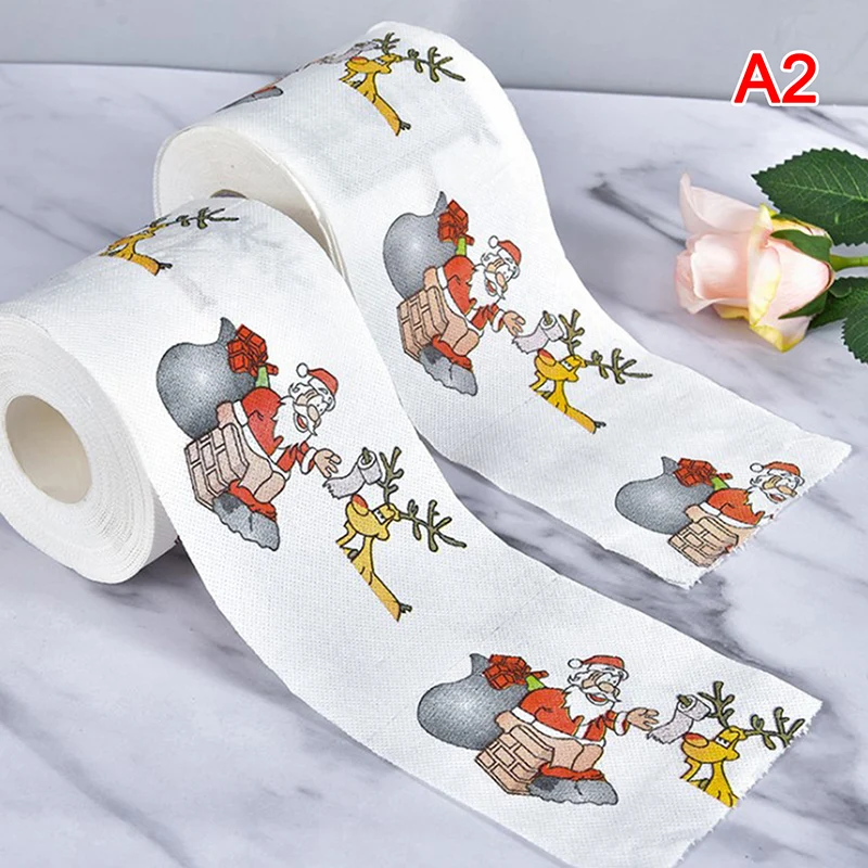 25m/Roll Santa Claus Reindeer Christmas Toilet Paper Decorations for Home Ornaments New Year Gifts | Дом и сад