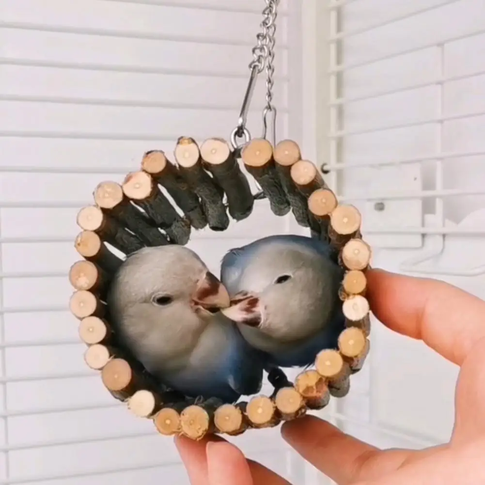 

Bite-Resistant Useful Harmless Birds Chewing Toy Wooden Bird Cage Swing Toys Teeth Grinding Parrot Toy