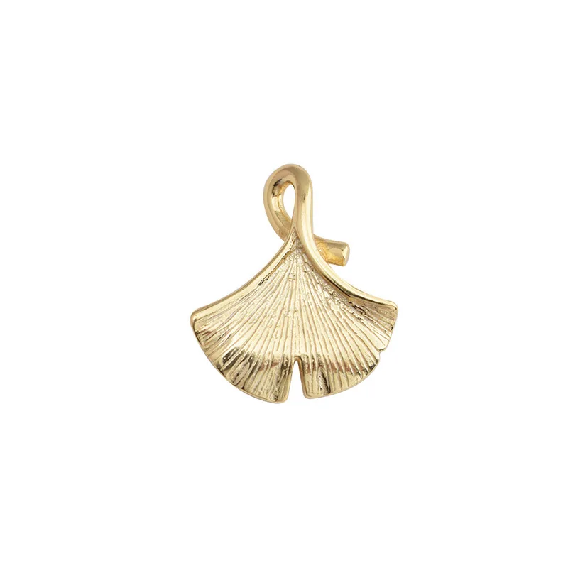 

TrustDavis Real 925 Sterling Silver Fashion Ginkgo Charm Pendant Handmade DIY Accessories Wholesale HY012