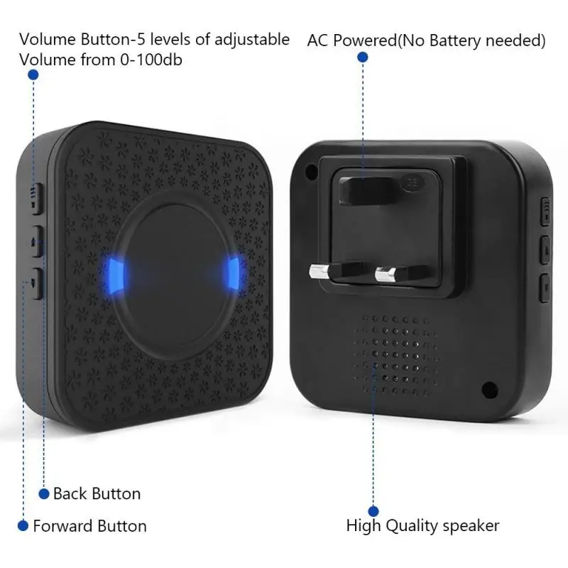 Беспроводной дверной звонок на расстоянии 300 м водонепроницаемый настенный с