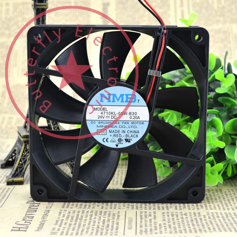 

Новый вентилятор охлаждения 4710KL-05W-B30 DC 24 В 0.20A шариковый инвертор кулер 120*120*25 мм 12 см 12025