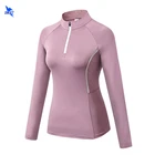 Осенние Топы для йоги, женская рубашка с длинным рукавом, спортивная одежда, куртки с вырезом для большого пальца, Спортивная Толстовка для бега, тренажерного зала, фитнеса, тренировок