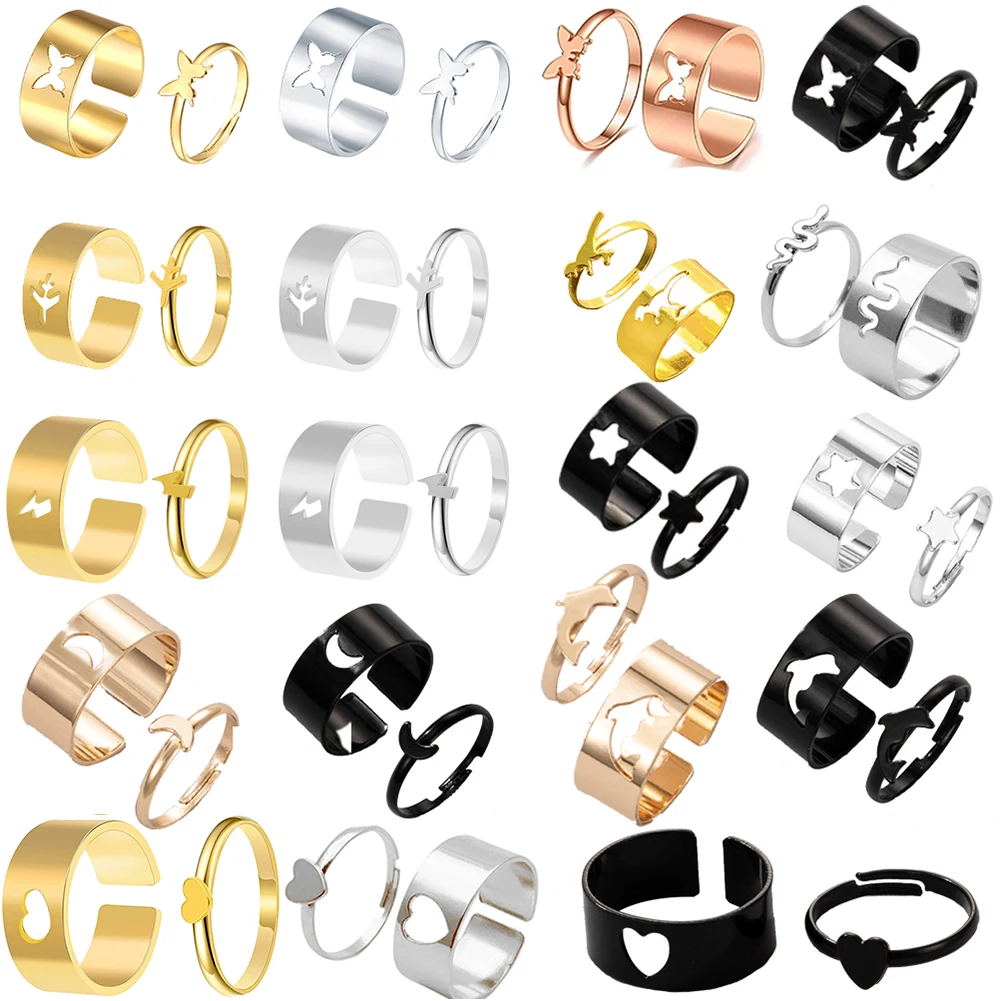 Молния кольцо для женщин 3D самолёт Открытое Луна полумесяц звезда кольца Бабочка