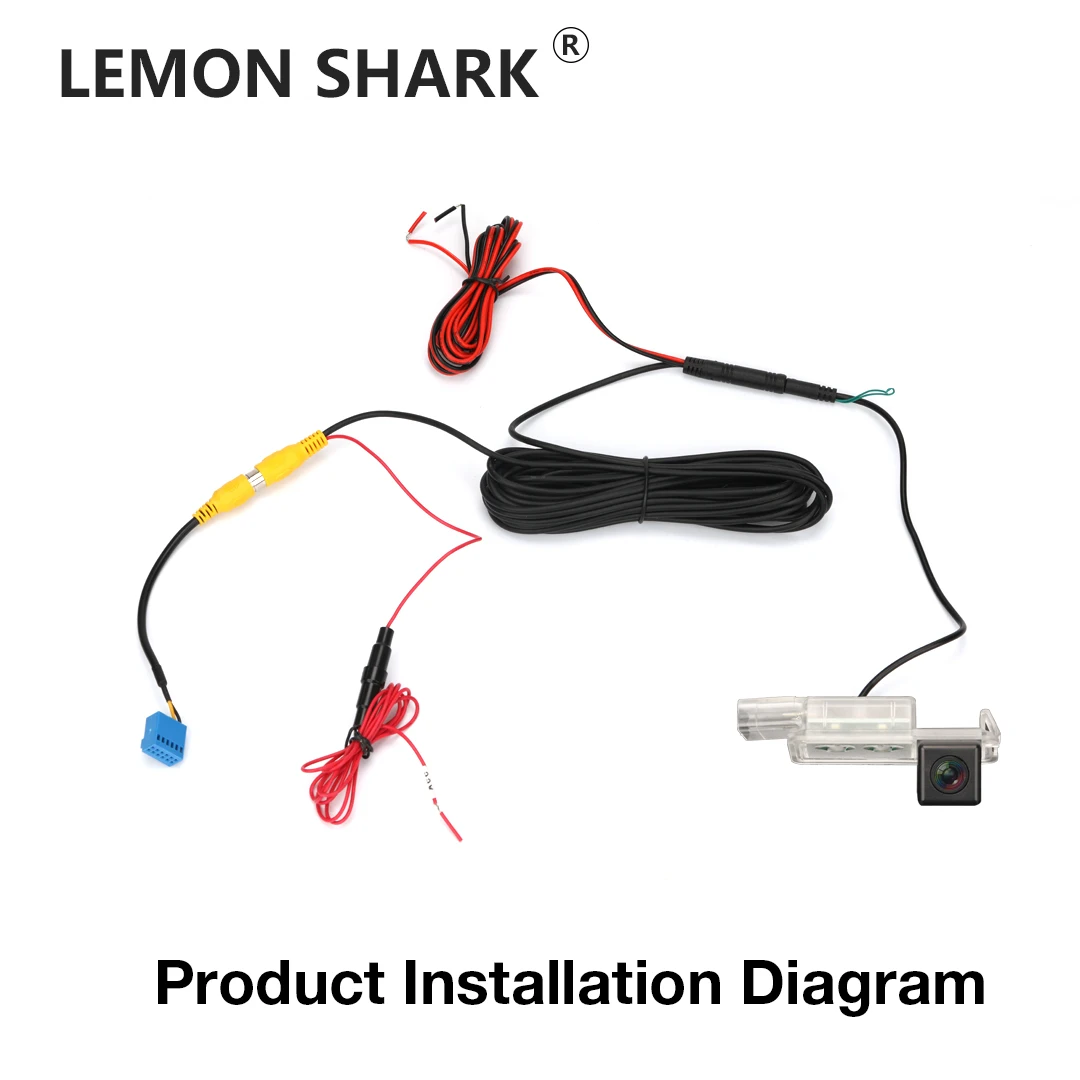 Автомобильная CVBS HD камера заднего вида с зеленой траекторией номерного знака для