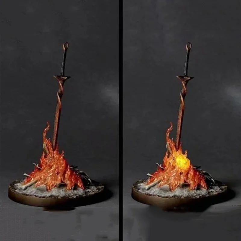 

Anime Figure Toys Dark Souls LED ILLUMINATION Bonfire LIT Light-up Statue PVC Action Figure Collectible Model Doll Toy Gift 23CM