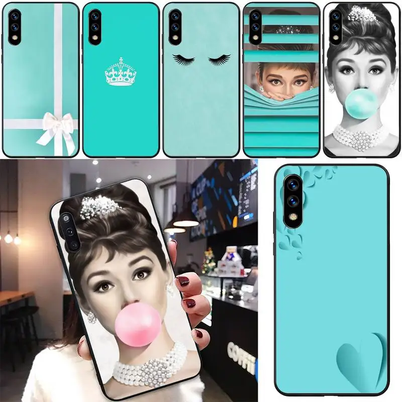 

Audrey Hepburn Blue Phone Case For Huawei G7 G8 P7 P8 P9 P10 P20 P30 Lite Mini Pro P Smart Plus Cove Fundas