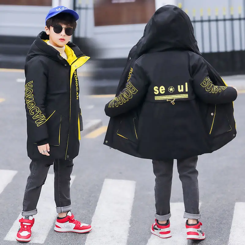 Зимняя куртка для мальчиков детские теплые пальто плотная одежда подростков