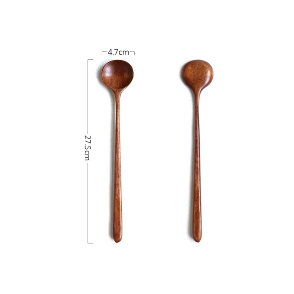 

Long Handle Wood Spoon Durable Japanese Style Solid Stir Soup Spoon Hot Pot Cooking Utensil Tableware for Kitchen