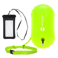 waterproof safety swim buoy upset inflated air bag w phone case for open water swimming pool kayaking water sports