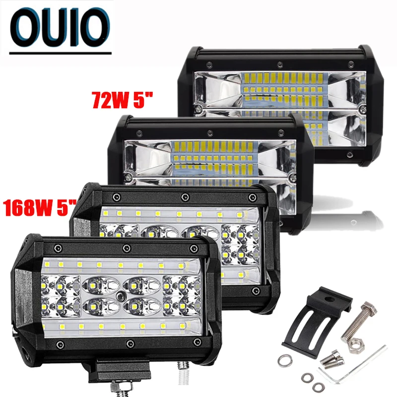 5 дюймов 72 Вт 168 Светодиодный светильник балка для внедорожных автомобилей