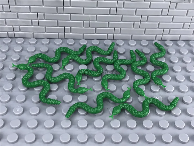 20pcs/lot MOC Bricks NEW Animal Green Snake Educational DIY Building Blocks Action Figure Toys kids best Gifts | Игрушки и хобби