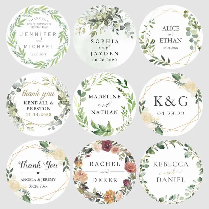 

Customize The 3-10Cm Wedding Sticker, LOGO, Choose The Font You Want, And Add The Bride And Groom’S name And Wedding Time