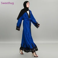 abaya dubai muslim hijab dress qatar oman robe lace jilbab musulmane kimono cardigan abayas for women turkish islamic clothing