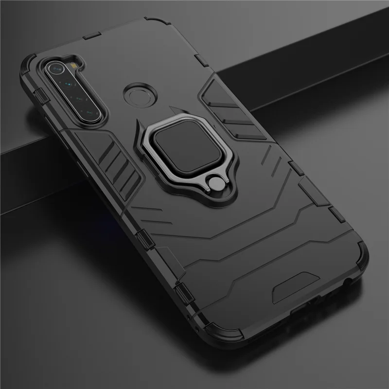 Чехол с роботом Пантеры для Xiaomi Redmi Note 8 8T чехол супергероем гибридный кольцевой
