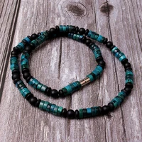 green natural stone necklace for men women hawaiian surfer jewelry