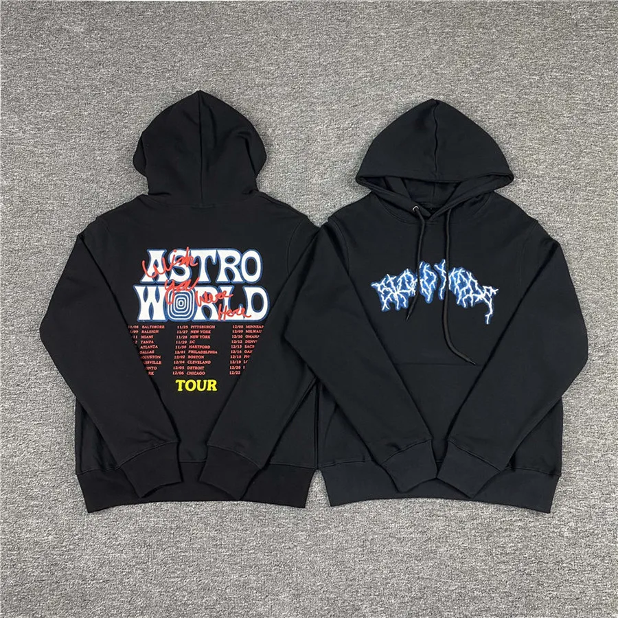 2020FW Foaming Printing Lightning TRAVIS SCOTT SICKO MODE Hoodie Men Women 1:1 Top Quality Pullover Hoody