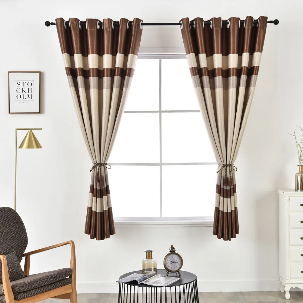 1 PCS W100xL200cm Cross Stripe Curtain For Bedroom Livingroom Door Small Window Blackout Drapes PC030C | Дом и сад