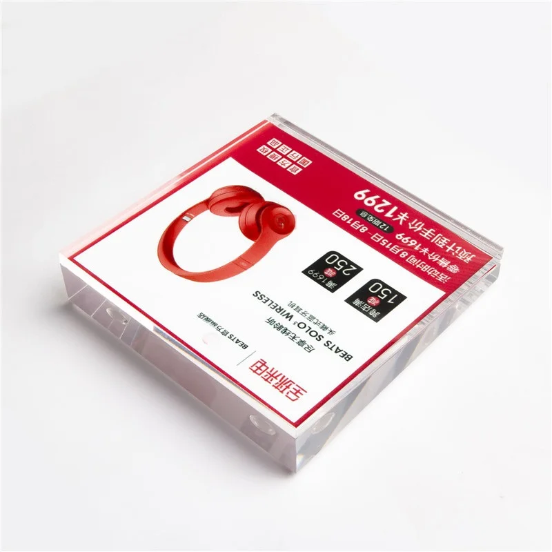 10 шт./партия акриловый блок рамка этикетки настольная прозрачная Фоторамка