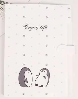 1 1 шт. Kawaii A4 животное Пингвин жираф Свинья бумажная папка для документов Сумки Канцелярские прочные портфели органайзер для файлов, папок - Цвет: 1