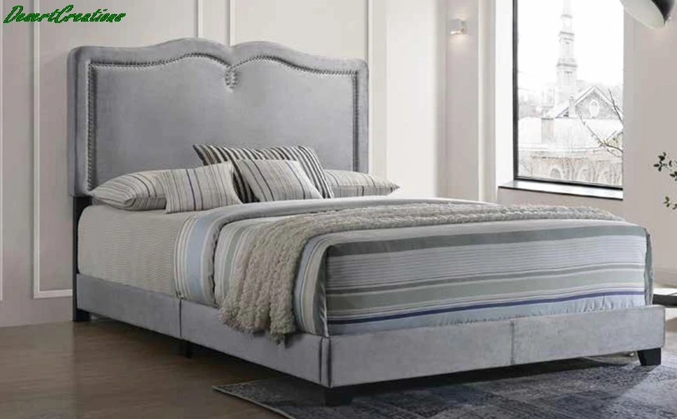 

Деревянный каркас кровати с мягкой обивкой платформенная кровать однотонные Queen кровать легко собрать стильно и современно