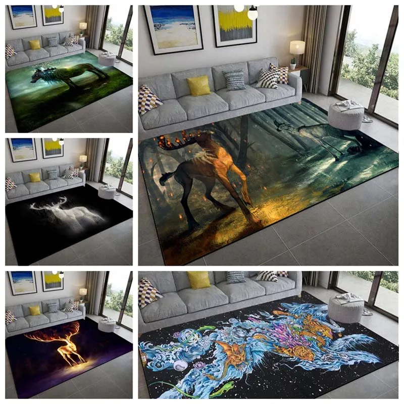 Коврик для гостиной с загадочными животными подарок любителей оленя ковер