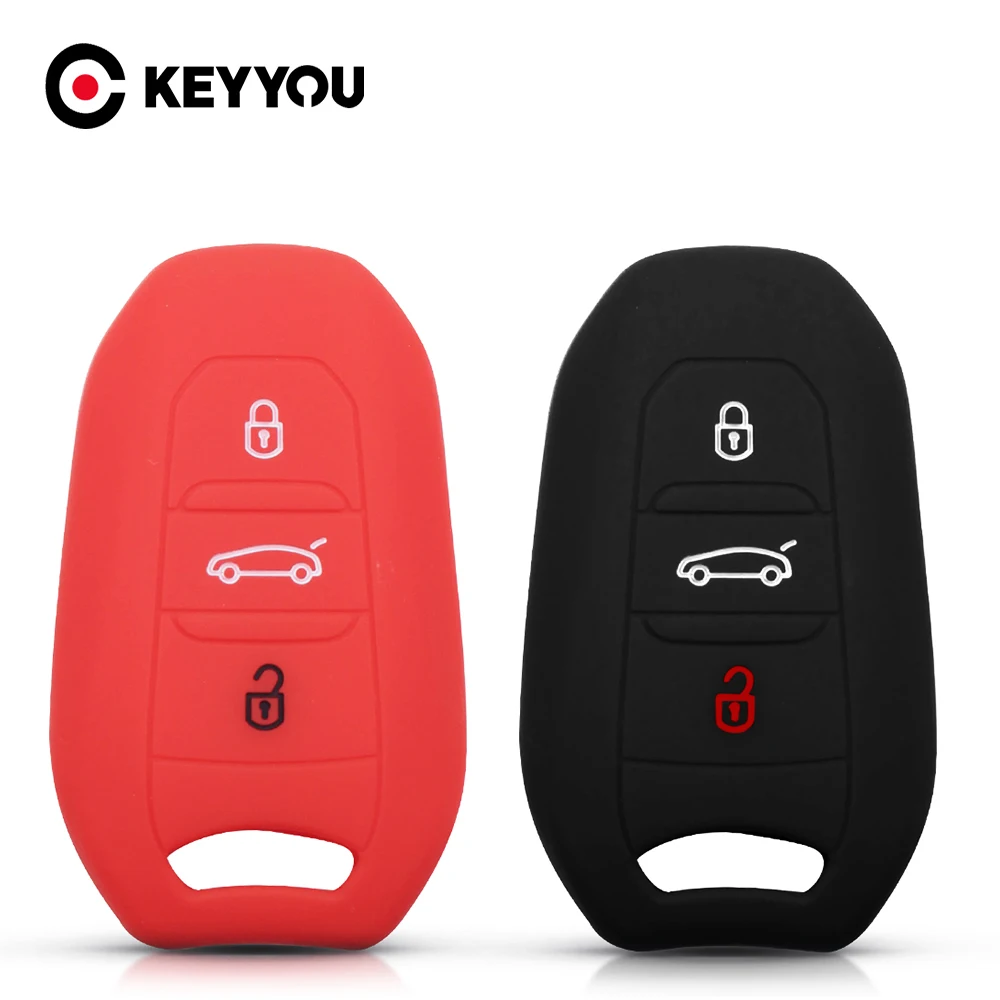 Силиконовый чехол KEYYOU с 3 кнопками для Peugeot C6 508 C5 C3 2008 3008 C4 Aircross Picasso Grand Car Key| |