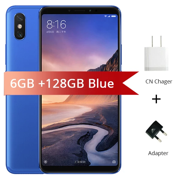 6GB 128GB Blue Глобальная ПЗУ Xiaomi Mi Max 3 64 Гб 128 ГБ 6," полноэкранный восьмиядерный смартфон Snapdragon 636 5500 мАч 12MP+ 5MP камера мобильный телефон - Цвет: 6GB 128GB Blue