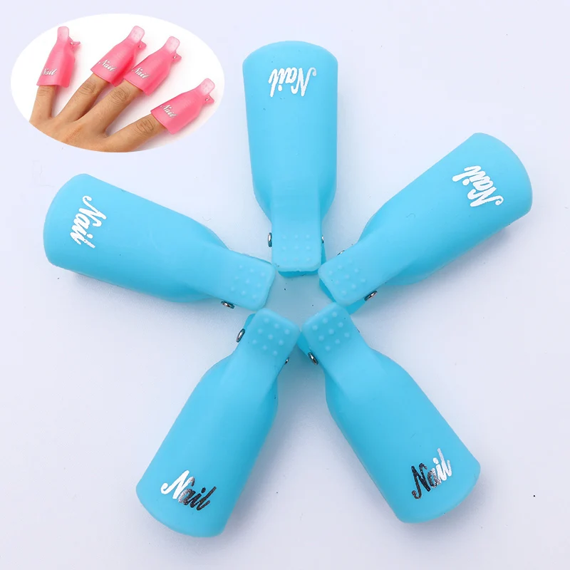 5pcs Soak Off Cap 4 Комплект инструментов для маникюра гель для снятия лака Очиститель клипса колпачок удалитель салфетки без ворса лак для ногтей хлопок кутикулы толкатель маникюрные советы - Цвет: 5pcs Soak Off Cap 4