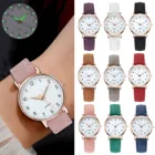 Женские светящиеся ретро-часы со стразами, женские кварцевые часы с кожаным ремешком, Женские Простые технические наручные часы