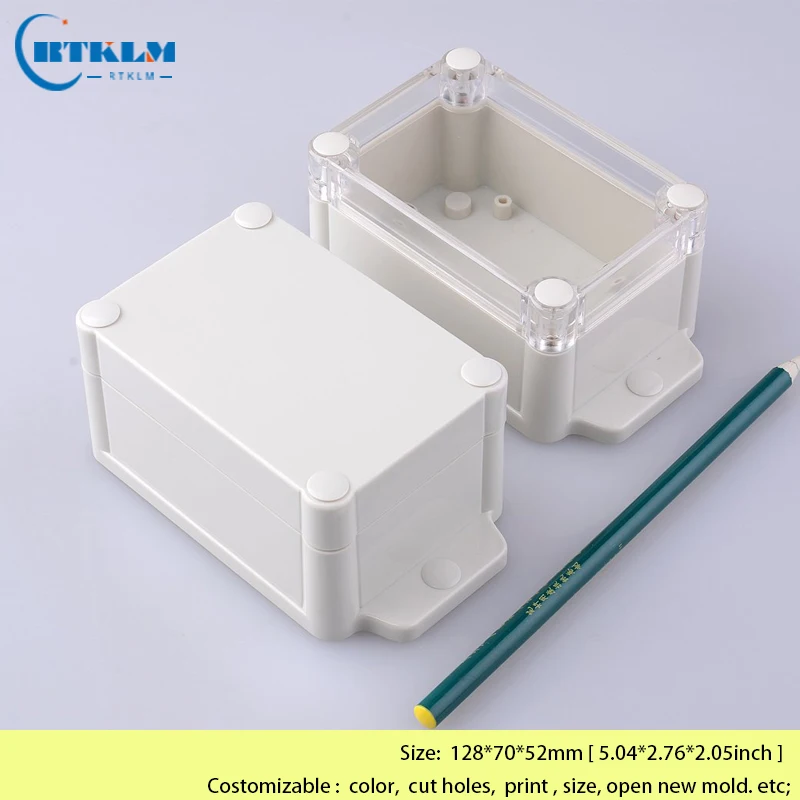 

Waterproof junction box Wall mounting plastic electronics project box ABS plastic enclosure DIY outdoor box 128*70*52mm