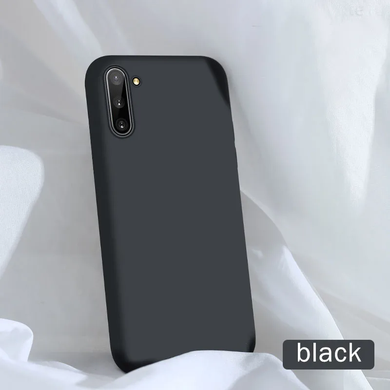 Black Жидкий силиконовый чехол для телефона для samsung самсунг Galaxy A50 A70 A50S A30S A40 A20 A10 S10 S9 S7 Примечание 10 8 9 плюс роскошный задняя крышка корпуса чехол s чехол нателефона чехлы - Цвет: Black