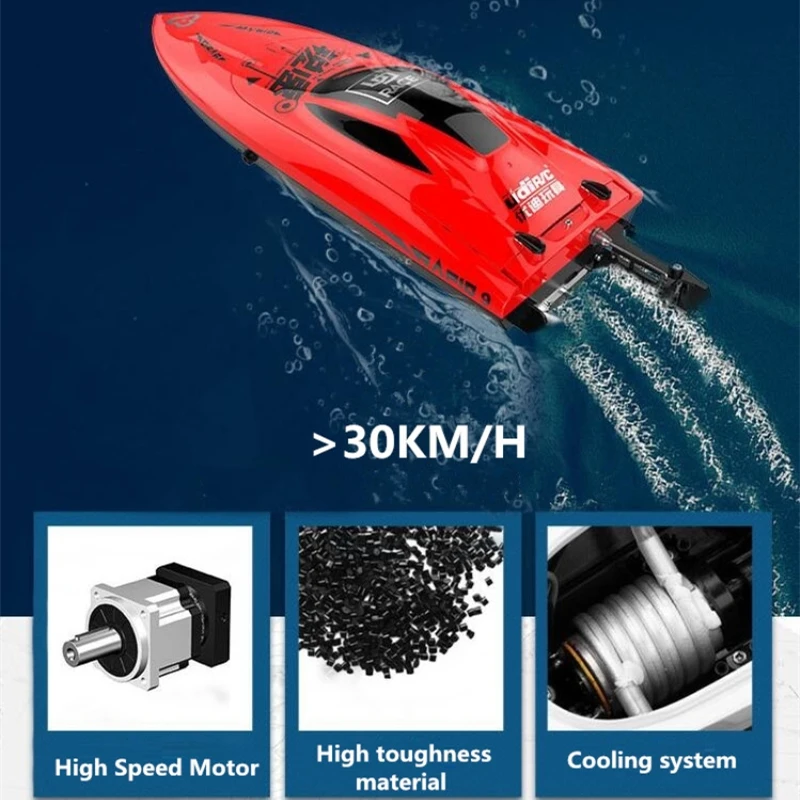 Двойной водонепроницаемый RC гоночная лодка 30 км/ч высокоскоростная яхта анти