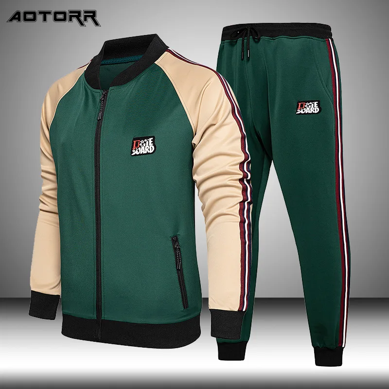 

Мужские комплекты, мужские спортивные костюмы, Осень-зима 2021, костюм из 2-х предметов, свитшот + брюки, брендовый мужской костюм для бега, спор...