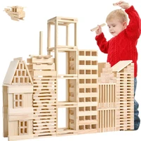 wooden construction building model bricks blocks children intelligence toy 100 wood board diy set play with friend kids gift