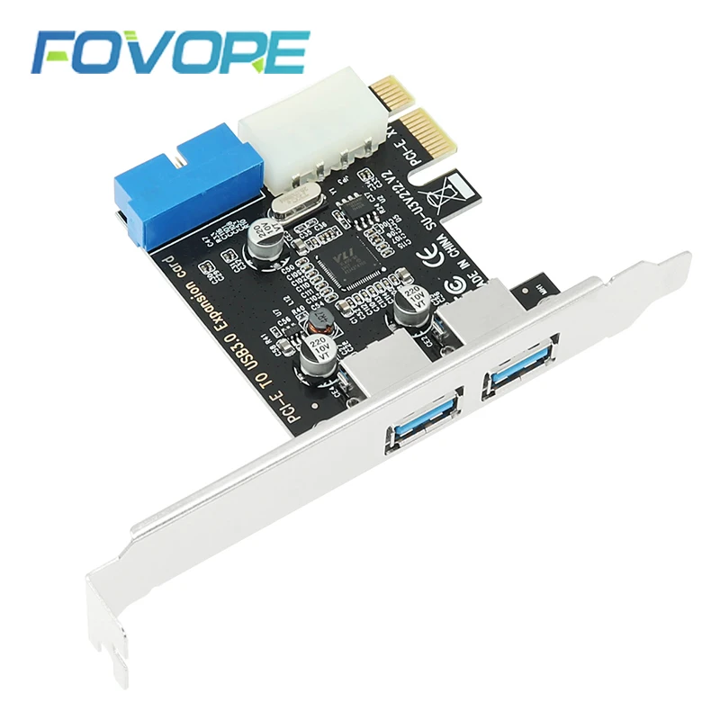 USB 3 pcie адаптер 2 порта usb к x1 передняя панель 20pin 20 pin USB3.0 PCI e express концентратор